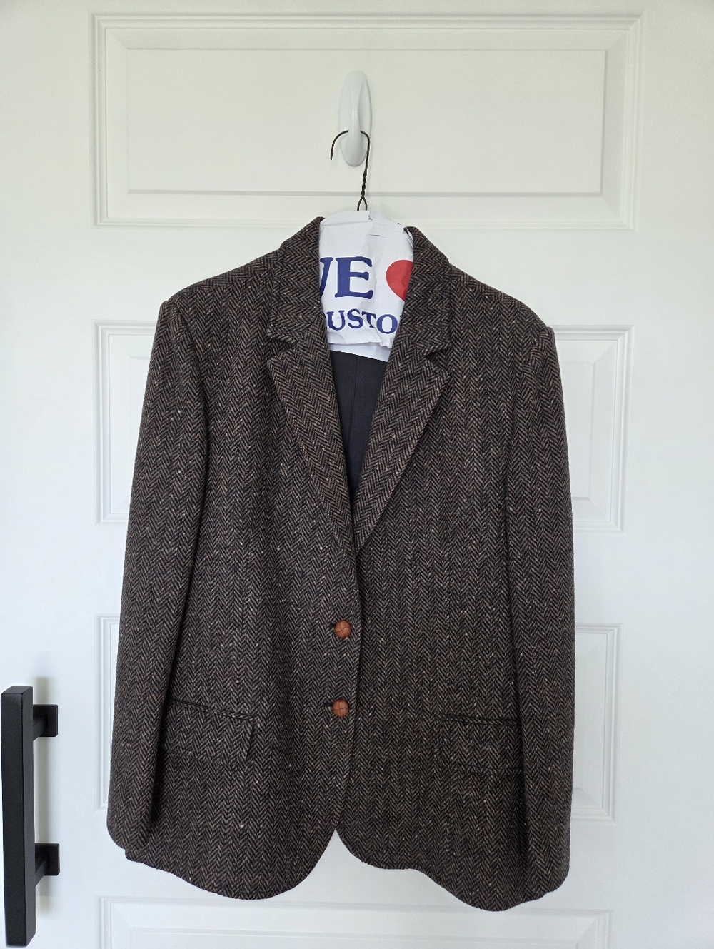 Vintage Brown Herringbone Blazer Jacket by Ms Sport